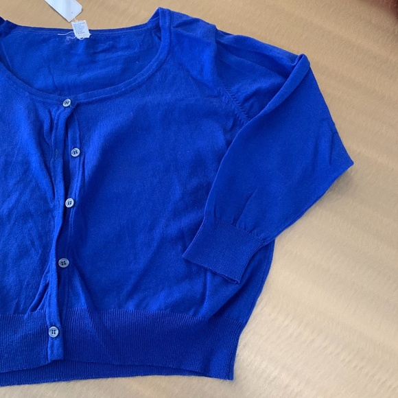 Dark Blue Knit Button Shirt - Picture 2 of 3